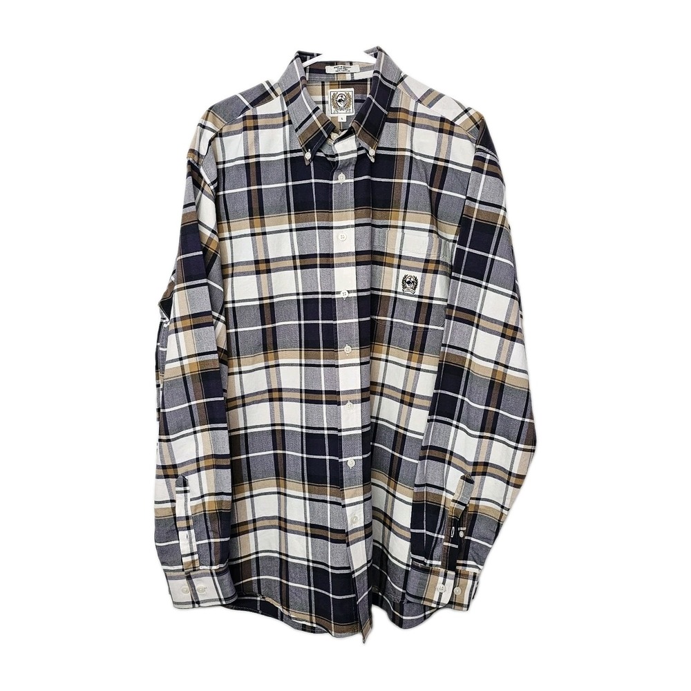 Cinch Plaid Long Sleeve Button-Down Shirt Mens Size Large Cowboy Western Cotton